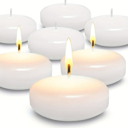 24-Piece White Floating Candle Set with 3-Inch Checkout Label and Pictured 3.05 cm Candle Height