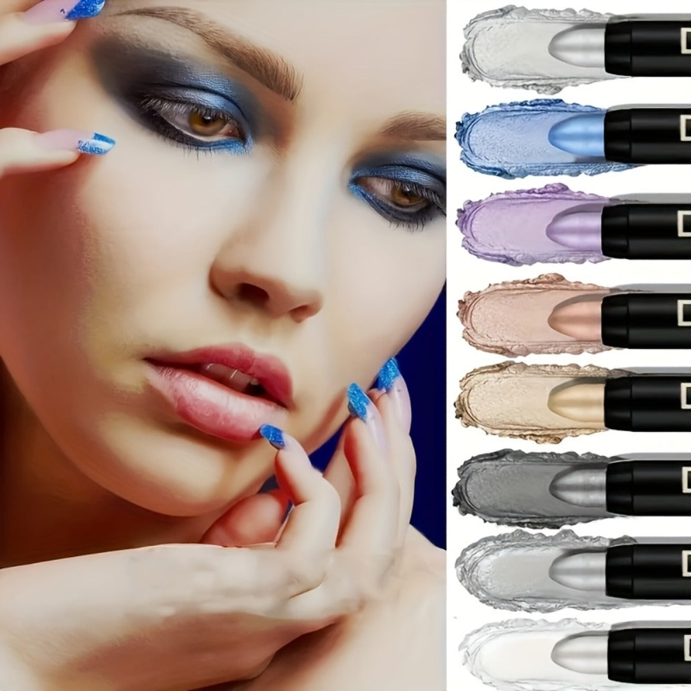 Fluorescent Eye Shadow Pen Set 8 or 16 Pcs, Shimmer Matte & Neon Gel Eyeliner Pencil Kit, for Makeup, Travel and Everyday Vanity Use