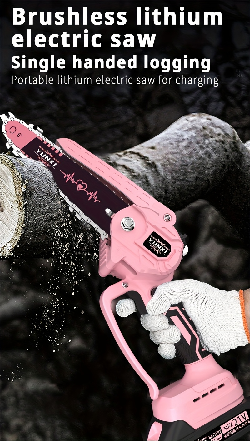 Cordless Electric Pruning Saw Handheld Mini Chainsaw Wireless Portable Tree Branch Cutter with Safety for Garden, Patio and Yard Use