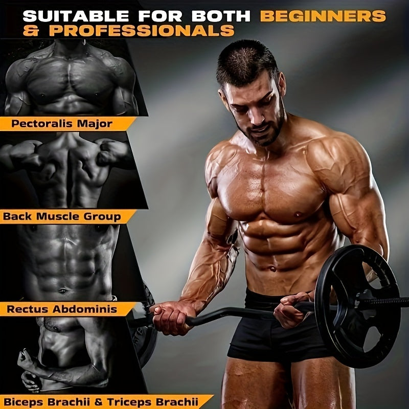 Fitness Equipment 47-Inch Alloy Steel EZ Curl Bar for One-Inch Plates with Two Spin-Lock Collars