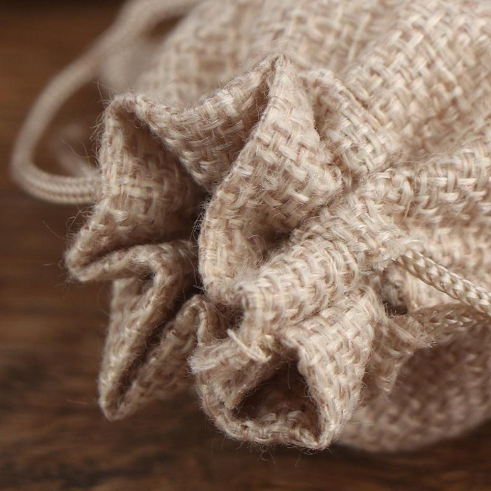 Natural Jute Drawstring Bags 50pcs – Multipurpose Gift Pouches for Party Favors, Wedding, Packaging & Storage