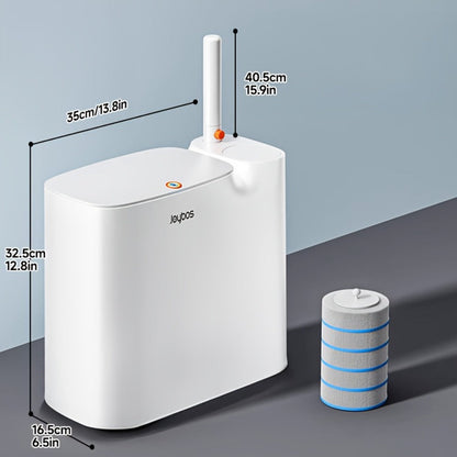 Disposable Toilet Brush with Trash Can 3-in-1 Set Replaceable Brush Heads Space-Saving for Entryways, Bedrooms and Living Spaces