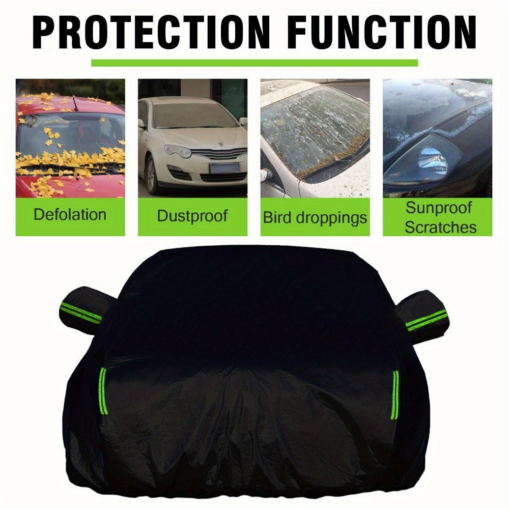 All Weather Car Cover for Sedan & Coupe 185"x69"x59" – Outdoor UV, Rain, Snow & Hail Protection for Toyota Camry, Honda Accord