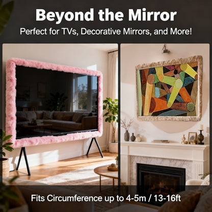 Full Length Floor Mirror Cover Fluffy Stretchable 64"x21" – Soft Non-Slip Irregular Shape Bedroom Dressing Room Mirror Sleeve 6 Colors