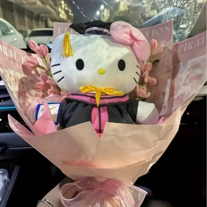 Hello Kitty Graduation Cap and Gown Set, Officially Licensed Sanrio Doctoral Cap & Bachelor Gown