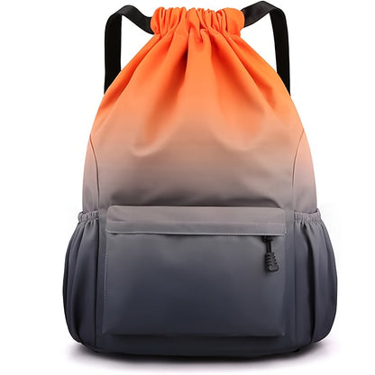 Drawstring Backpack Gym Bag – Large Capacity Nylon Cinch Sack with Strap Pocket, Lightweight Training & Outdoor Travel Bag for Men Women | 4