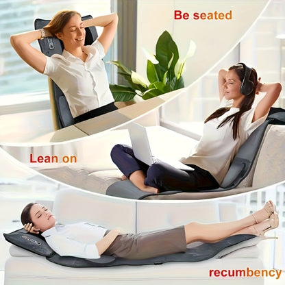 Full Body Shiatsu Massage Mattress, 10-Zone Vibration with Neck Kneading & Hot Compress for Home or Salon Spa Use