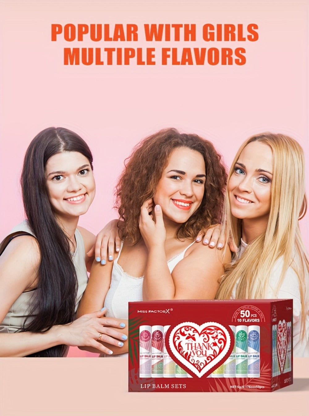 Fruit Flavored Lip Gloss Set 50 Pieces – Moisturizing Lip Balm Kit in 10 Colors, Hydrating Lip Care for Dry & Cracked Lips, Day & Night Use