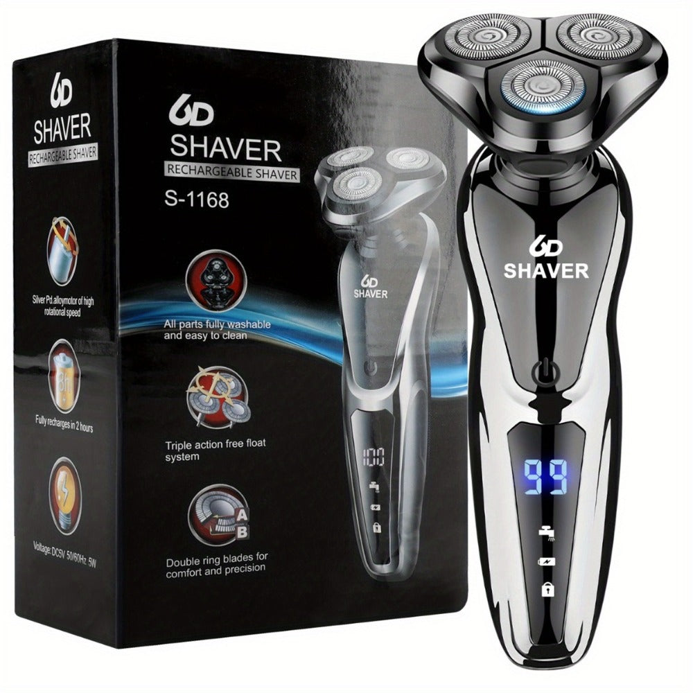Electric Shaver 2-Pack with 3D Floating Heads, LED Power Indicators and Rechargeable Design