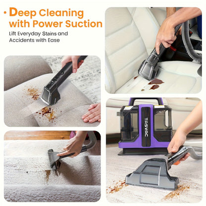 Portable Spot Cleaner for Carpet & Upholstery, Dual Brush Power Suction Stain Remover with Multifunctional Tools