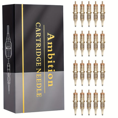 Ambition Tattoo Cartridge Needles 20pcs Professional RL RS RM Sizes with Safety Membrane for Temporary Body Art, Festivals and Costumes