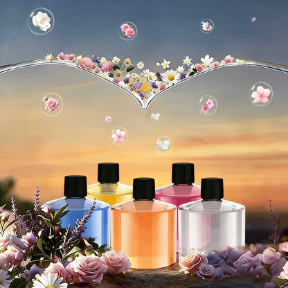 Car Fragrance Diffuser Refill Liquid – 5 Bottles 1.69oz Each, 5 Scents (Hilton, Gardenia, Osmanthus, Ocean, Cologne)