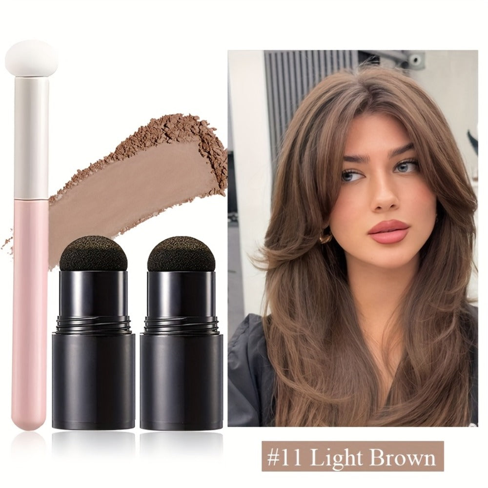 Root Touch Up Powder Stick with Brush – Instant Hair Root Concealer & Eyebrow Filler | Concentrated Paste Formula for Targeted Gray Coverage