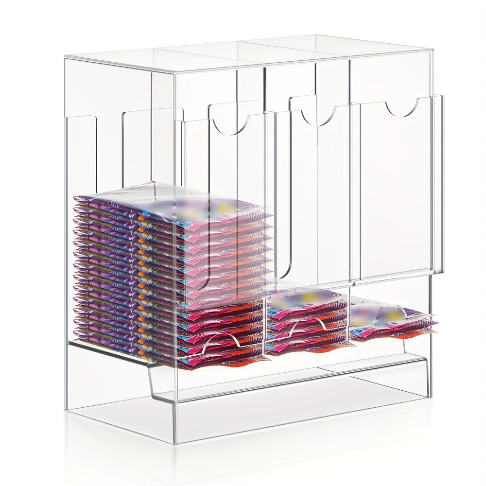 Booster Pack Dispenser Acrylic 3 Slots Clear Display Stand – Trading Card Pack Organizer Rack for Pokemon MTG Yu-Gi-Oh Sports Cards