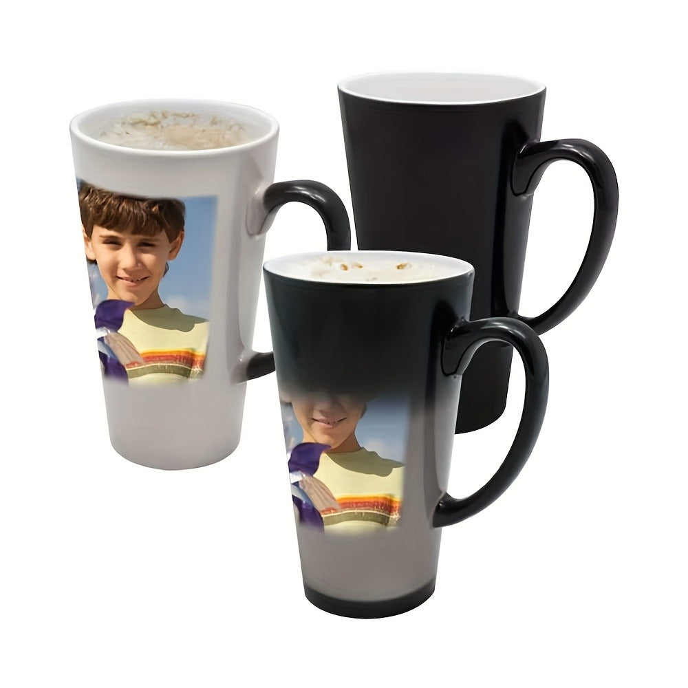 Custom Photo Mug 17 Oz, Personalized Ceramic Coffee Mug with Name, Photo & Logo Print, Color Changing Option