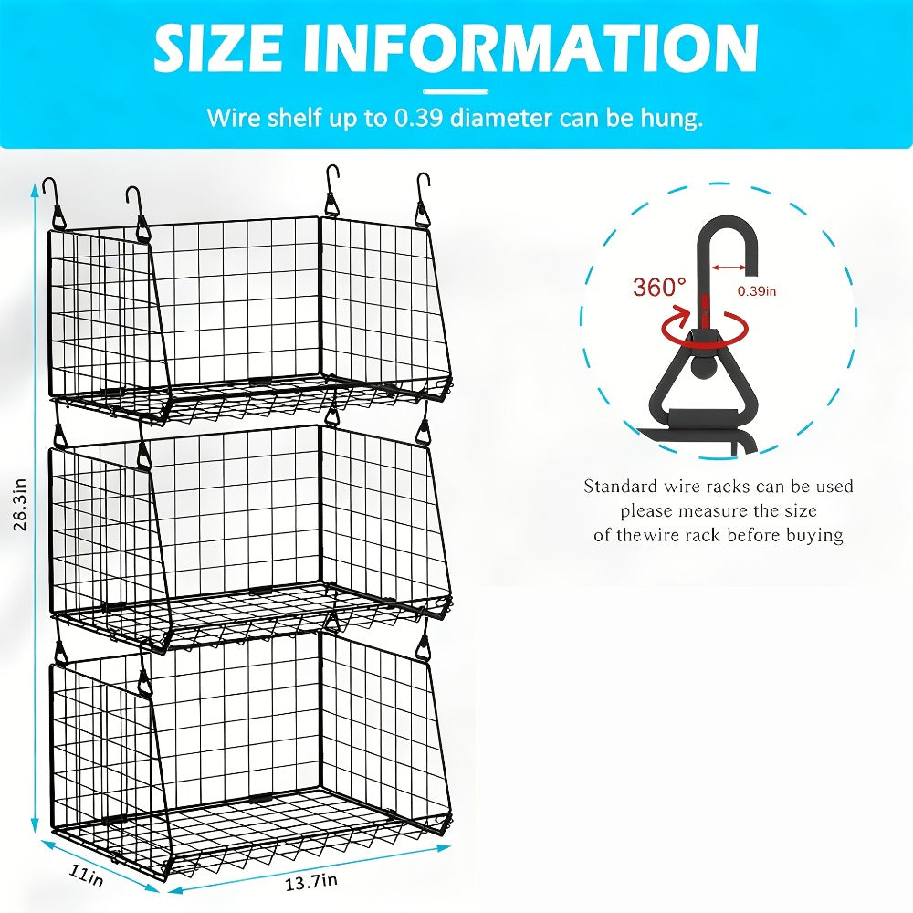 Hanging Laundry Basket Organizer 3pcs – Foldable Laundry Bag with 360° Rotating Hook for Washing Machine & Drying Rack