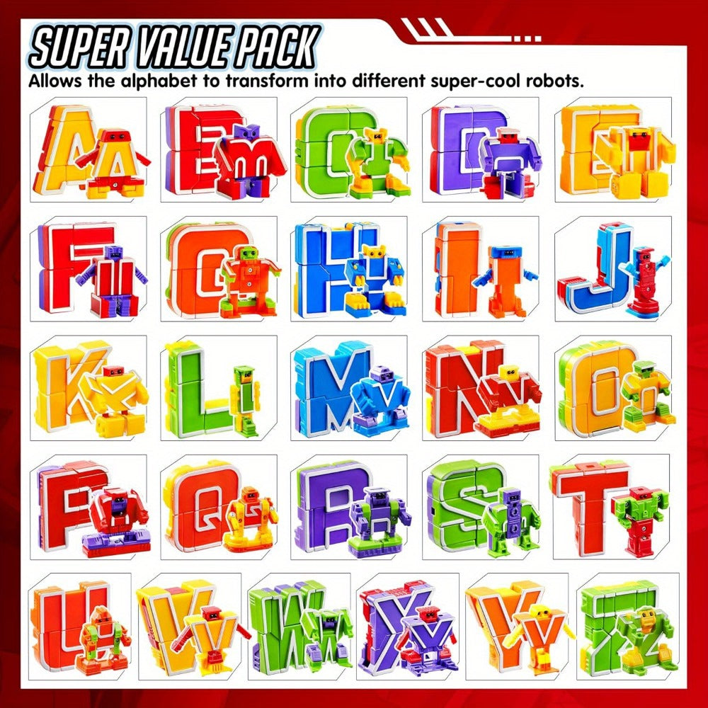 Alphabet Robot Toys for Kids Alphabots ABC Learning Letter Transform Robots, STEM Educational Toy for Boys & Girls Ages 3-8