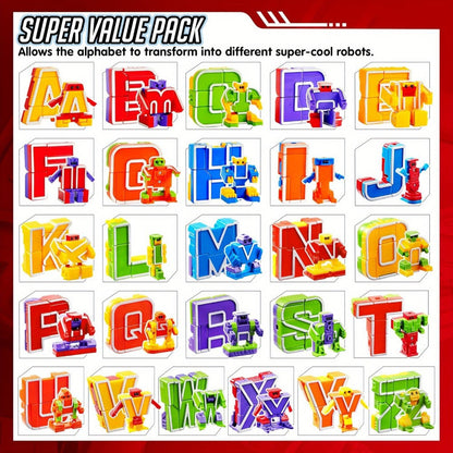 Alphabet Robot Toys for Kids Alphabots ABC Learning Letter Transform Robots, STEM Educational Toy for Boys & Girls Ages 3-8
