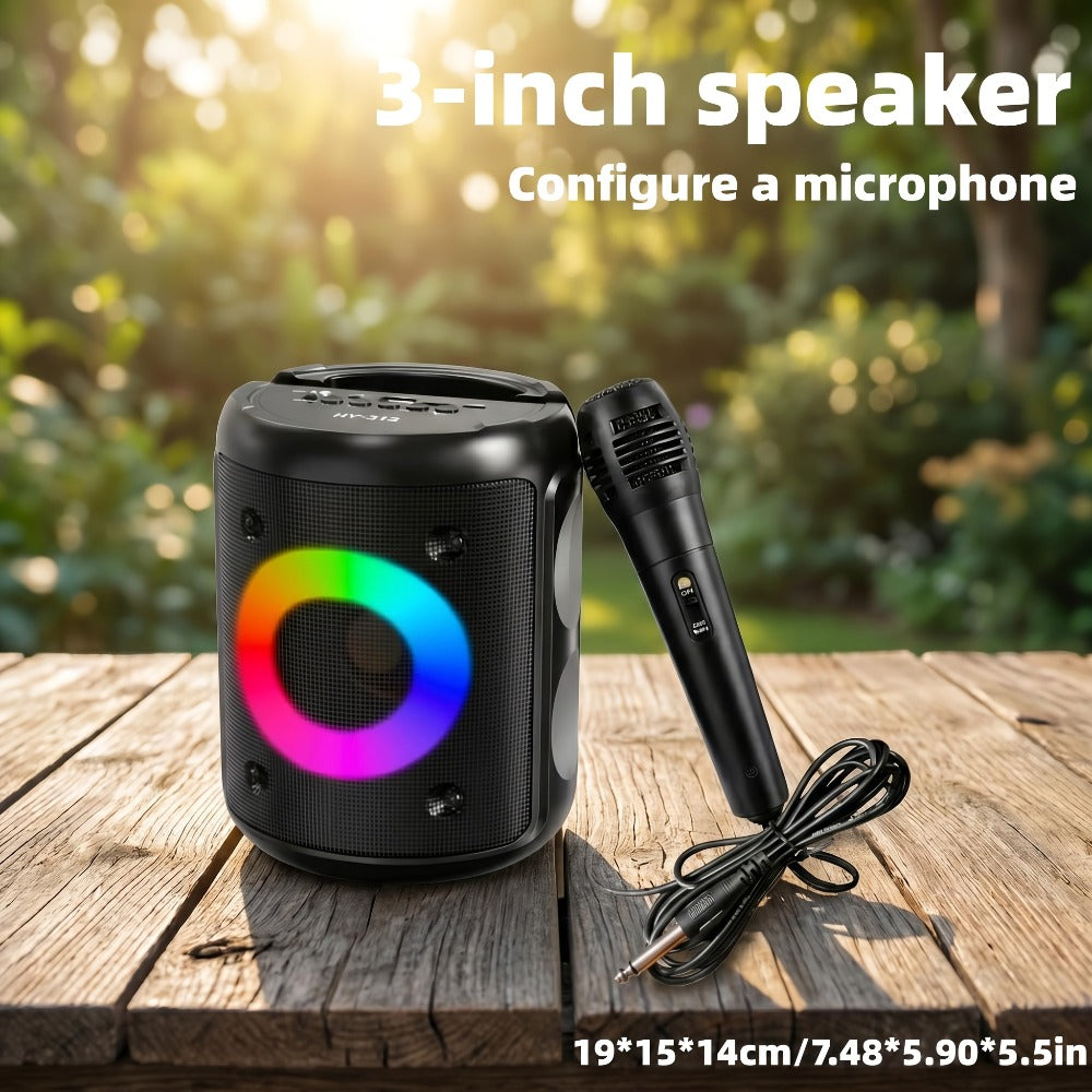 HY-3317 Party Speaker with Disco Lights & Microphone, Large Portable Subwoofer Outdoor Wireless Speaker