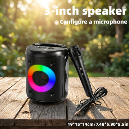 HY-3317 Party Speaker with Disco Lights & Microphone, Large Portable Subwoofer Outdoor Wireless Speaker