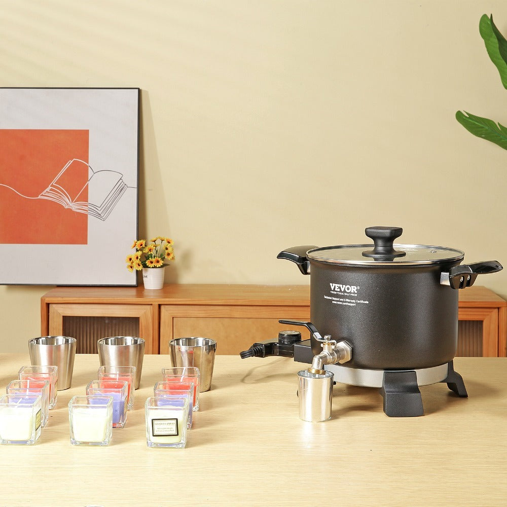 Wax Melter for Candle Making 5.5L Large Electric Wax Melting Pot with Easy Pour Spout, 1200W Fast Heating