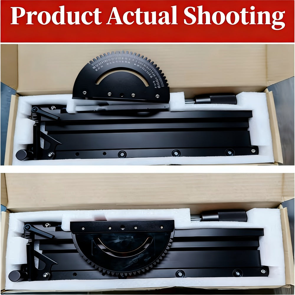 400mm Woodworking Angle Gauge with Adjustable Fence & Guide Rail – Precision Miter Measuring Tool Compatible with 30mm & 45mm T-Track