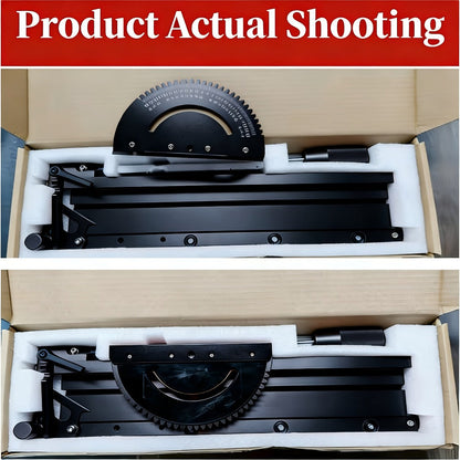 400mm Woodworking Angle Gauge with Adjustable Fence & Guide Rail – Precision Miter Measuring Tool Compatible with 30mm & 45mm T-Track