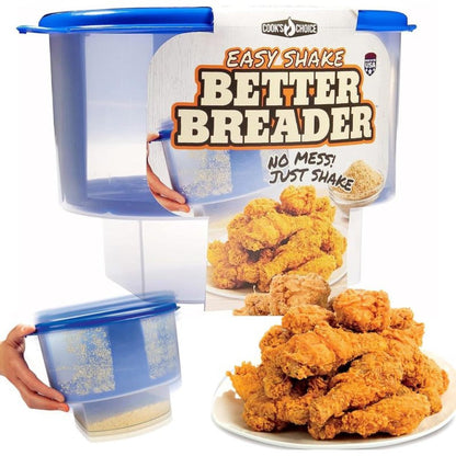 Breader Bowl Mess-Free Breading Station, All-in-One Shake and Coat Batter Bowl for Chicken Fish Shrimp Vegetables