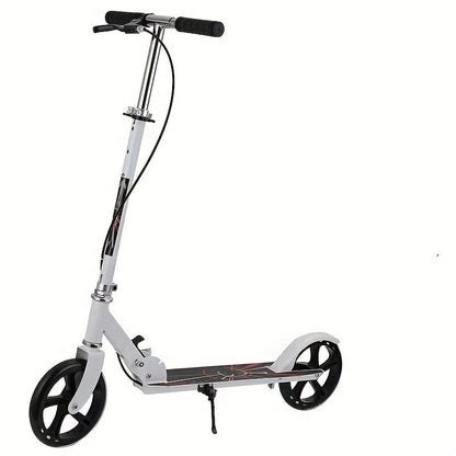 Foldable Commuter Scooter for Adults and Teens, 4-Gear Adjustable Height Double Brake 2-Wheel Kick Scooter