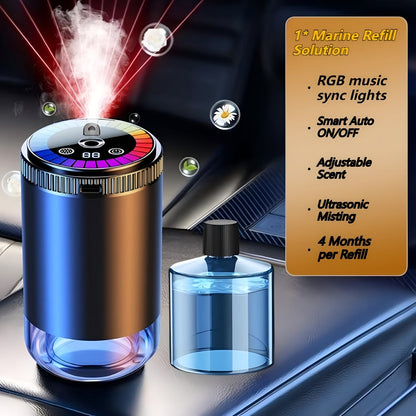 Car Aromatherapy Diffuser with Dynamic Light Show & Starry Sky Projector – USB Rechargeable Air Freshener, Essential Oil Perfume