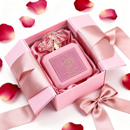 Eau de Parfum Al Zaffaran Pink Blush for Women in Heart-Cap 100ml Bottle & Pink Gift Box for Daily Wear