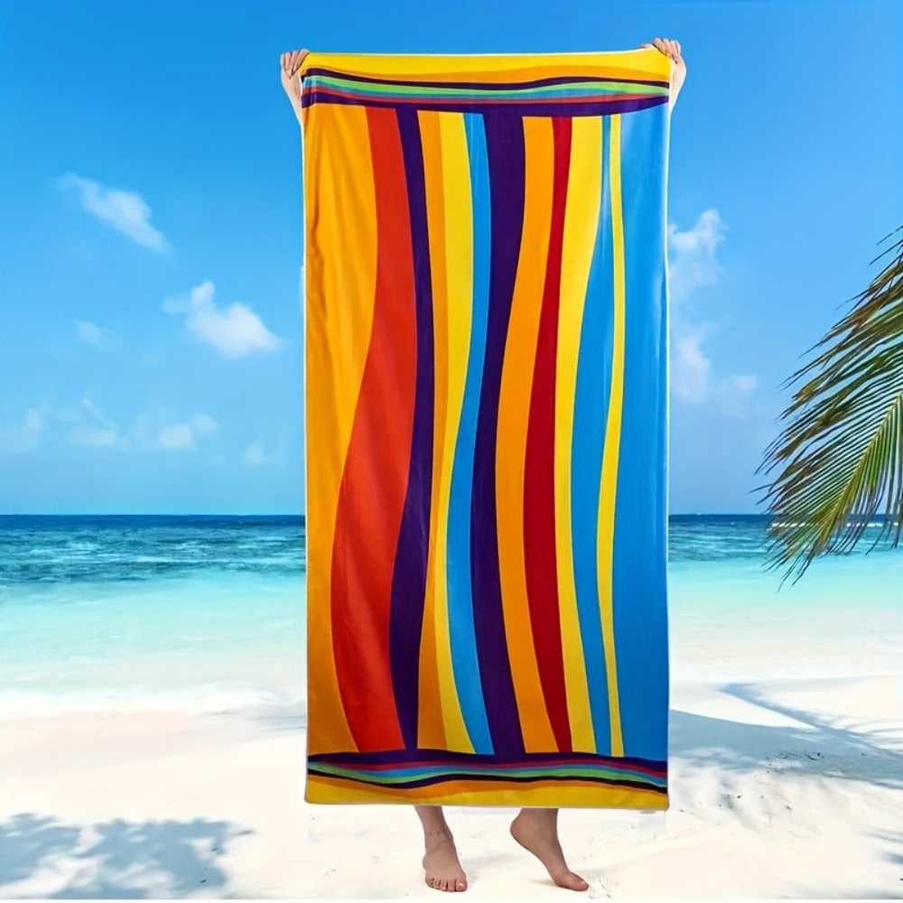XL Bath Towel Extra Large 70x31 Inch Ultra Microfiber Shower Towel Striped Tropical Home Hotel Bathroom
