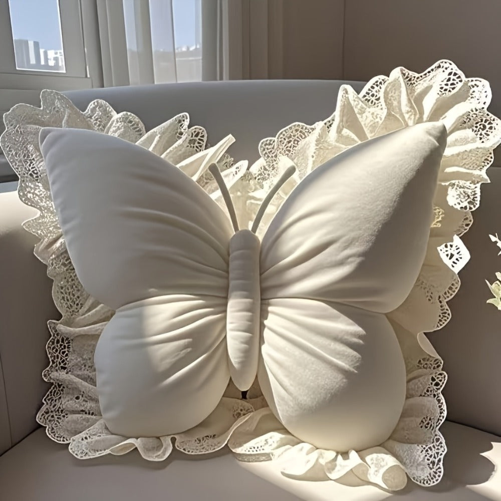Butterfly Shaped Throw Pillow 3D Bow Decorative Cute Accent Pillow for Bed Sofa Couch Velvet for Entryways, Bedrooms and Living Spaces