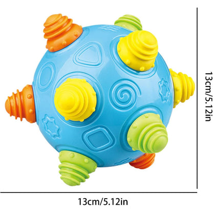 Cat Bouncing Ball Toy – Shake & Dance Crawl Sensory Ball for Cats, Cartoon Pattern Plastic Interactive Rolling Ball, No Battery Needed