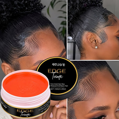 Edge Control Hair Wax Gel 150g, Styling Gel for Edges, Braids & Frizzy Hair, Non-Greasy Natural Shine Finish for Women & Men