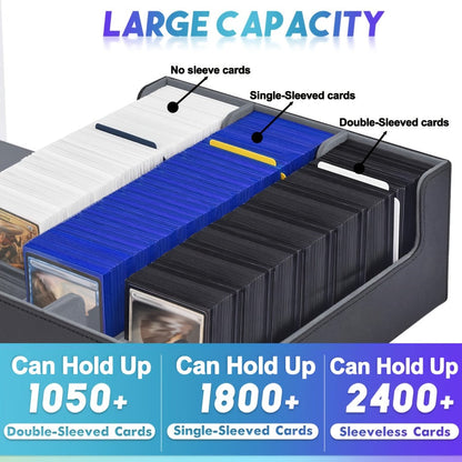 Trading Card Storage Box 1800+ Cards with 10 Dividers – Large Deck Case for Pokemon TCG, MTG Commander, Sports Cards – Multiple Colors