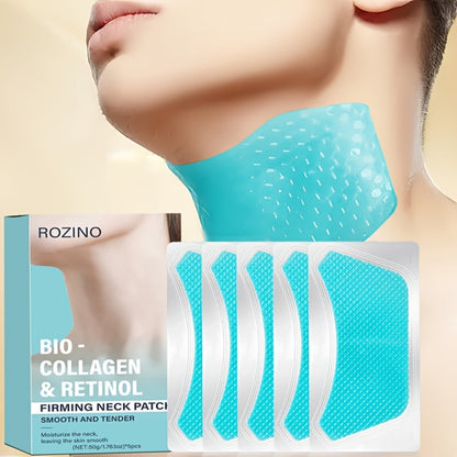 Neck Mask Patch 5pcs & Lifting, Bio Collagen, Bee Venom & 4-in-1 Retinol Gel Patch, Reduces Wrinkles & Sagging