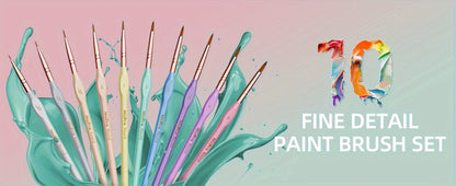 Miniature Paint Brush Set 15 Piece with Case, Micro Fine Detail Brushes for Acrylic, Oil, Watercolor