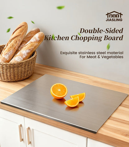 Stainless-Steel-Labeled Cutting Board and Pastry Mat with Smooth Faces and Three Rectangular Size Options