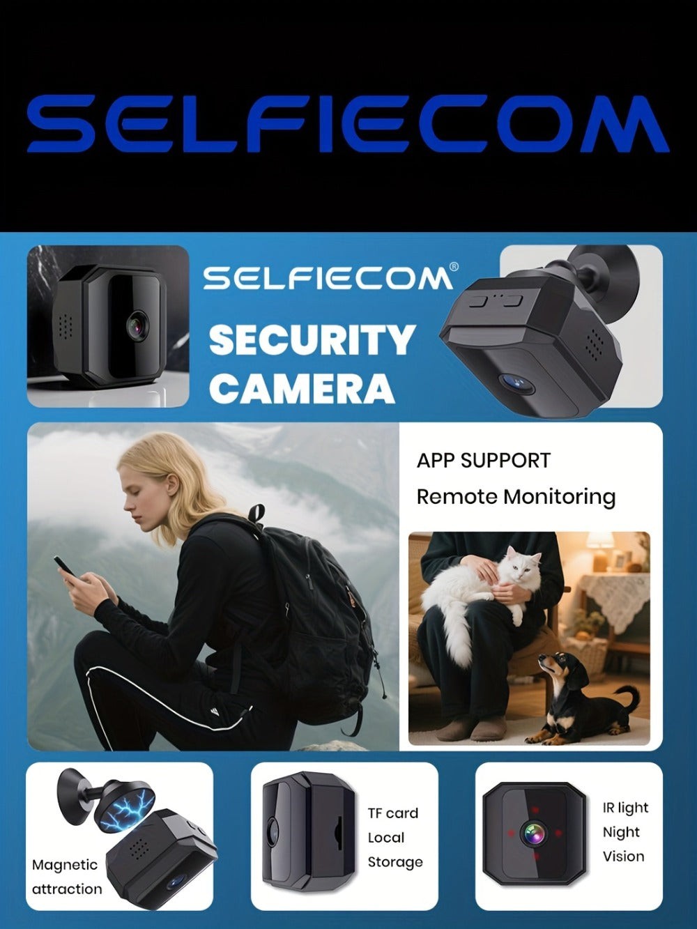 Wireless Security Camera Rechargeable Battery, No WiFi No Internet AP Hotspot, IR Night Vision, Two-Way Audio