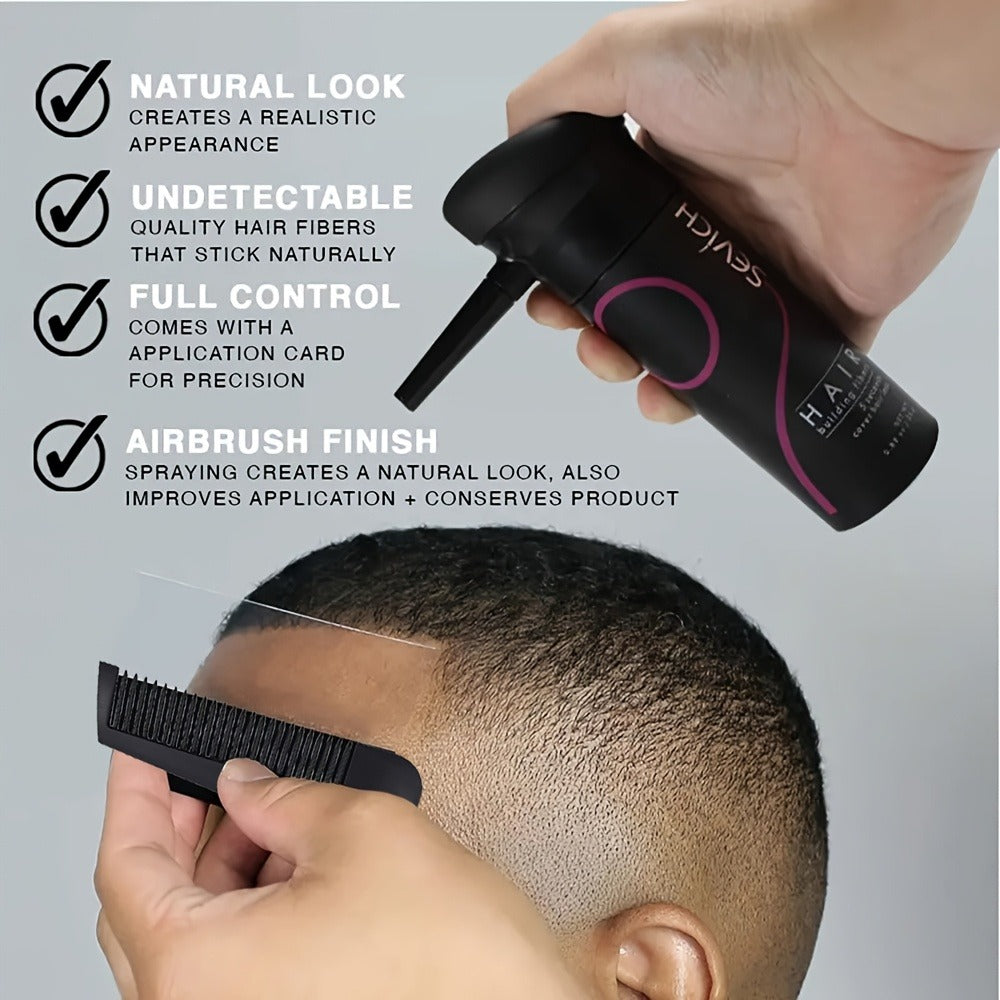 Keratin Hair Fibers 3-Piece Kit with Spray Pump & Optimizer, Instant Thickening Powder for Thinning Hair & Beard
