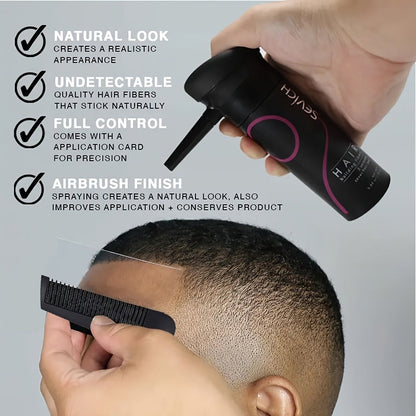 Keratin Hair Fibers 3-Piece Kit with Spray Pump & Optimizer, Instant Thickening Powder for Thinning Hair & Beard