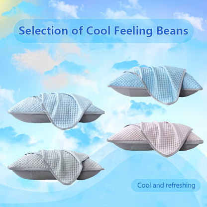 Cooling Pillow Cases 2-Pack 3D Ice Bean Texture, Polyester Pillowcases for Summer, Cool Sleep Bedroom Pillow Covers