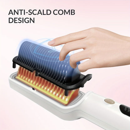 OD-6801 Black or OD-6806 Rose-Gold Heated Straightening Brush with Display, Glove and Three-Button Controls