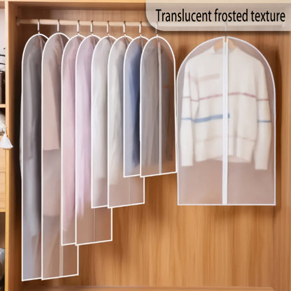 Garment Bags 10 Pack Waterproof Transparent – Hanging Clothes Storage Bags with Full Zipper for Wardrobe, Travel & Closet Organization