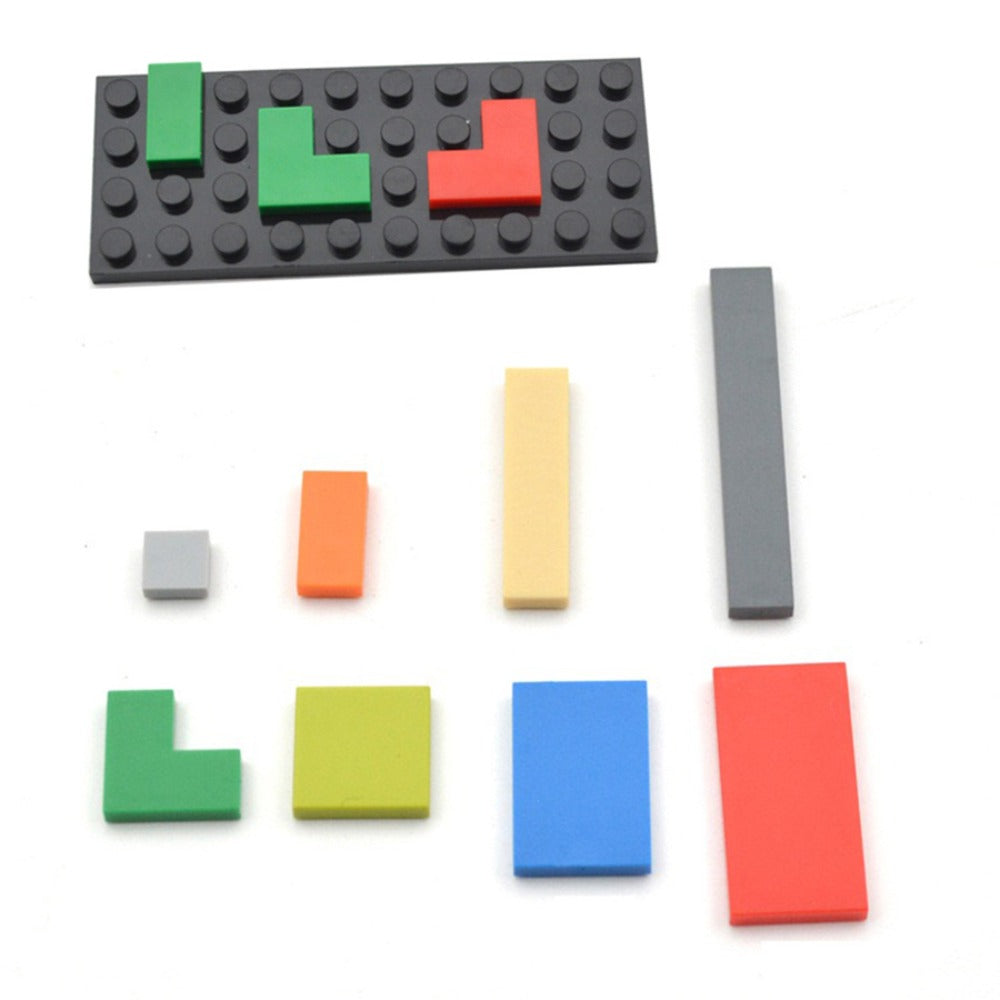 Bulk Flat Tile Building Blocks 150 Pcs – Smooth Thin Plate Bricks 1x1 1x2 1x6 LEGO Compatible MOC Accessories Kids Creative Building DIY