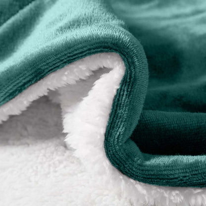 480GSM Sherpa Fleece Blanket, Double-Sided Heavy Throw for Couch, Bed & Travel, Reversible All Season
