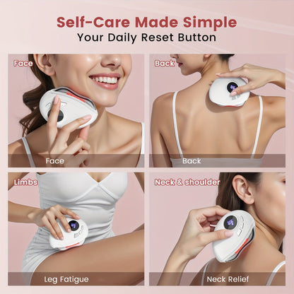 Gua Sha Electric Facial Sculpting Tool, 9-Speed Vibration & 9-Speed Heat, Face Lifting Lymphatic Drainage Massager for & Contouring