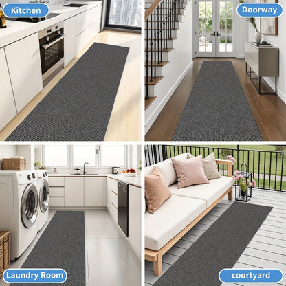 Non-Slip Runner Rug for Hallway Kitchen Stairs – Thick 4mm Long Roll Rug 23.22" Wide, Machine Washable, Multiple Sizes & Colors