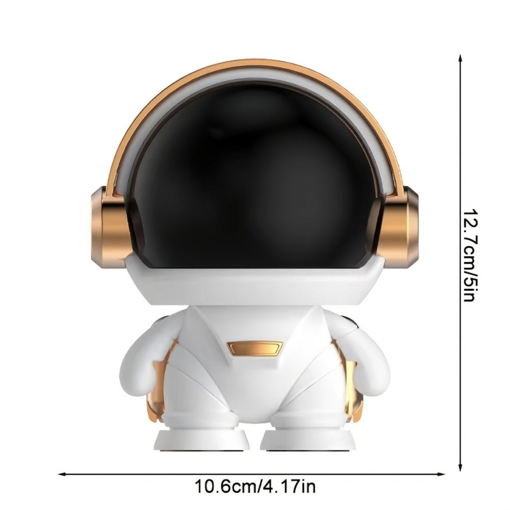 Portable Bluetooth Speaker Astronaut Mini Desktop Design with LED Light and USB Rechargeable Power